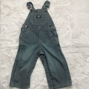 Toddler striped denim overalls, USED, size 24 months
